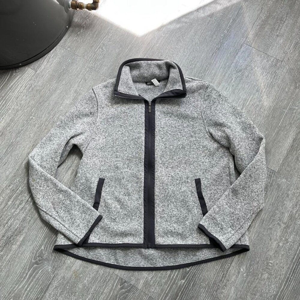 Grey / Black Lululemon Full Zip-Up Fleece Lined Sweater - Picture 2 of 7